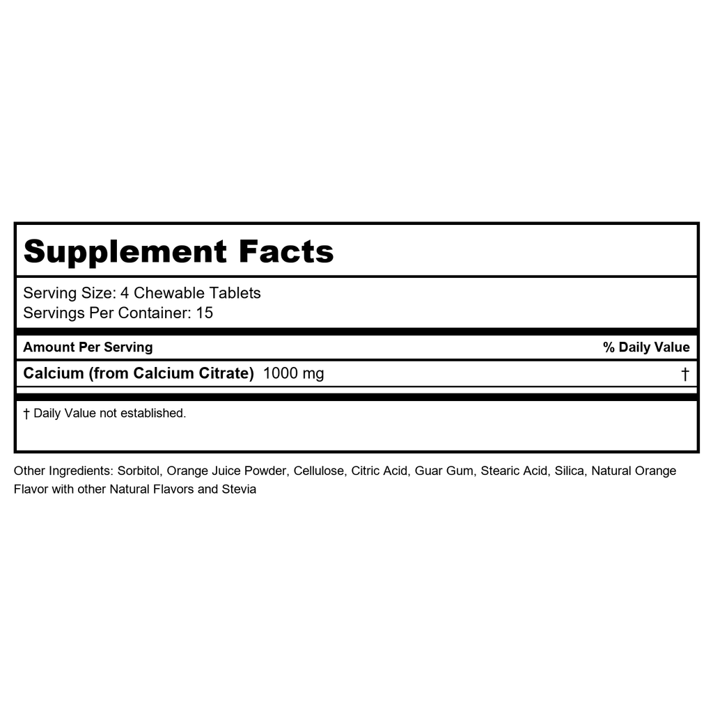 Solaray Calcium Citrate 1000 mg - Natural Orange Flavor 60 Chewables
