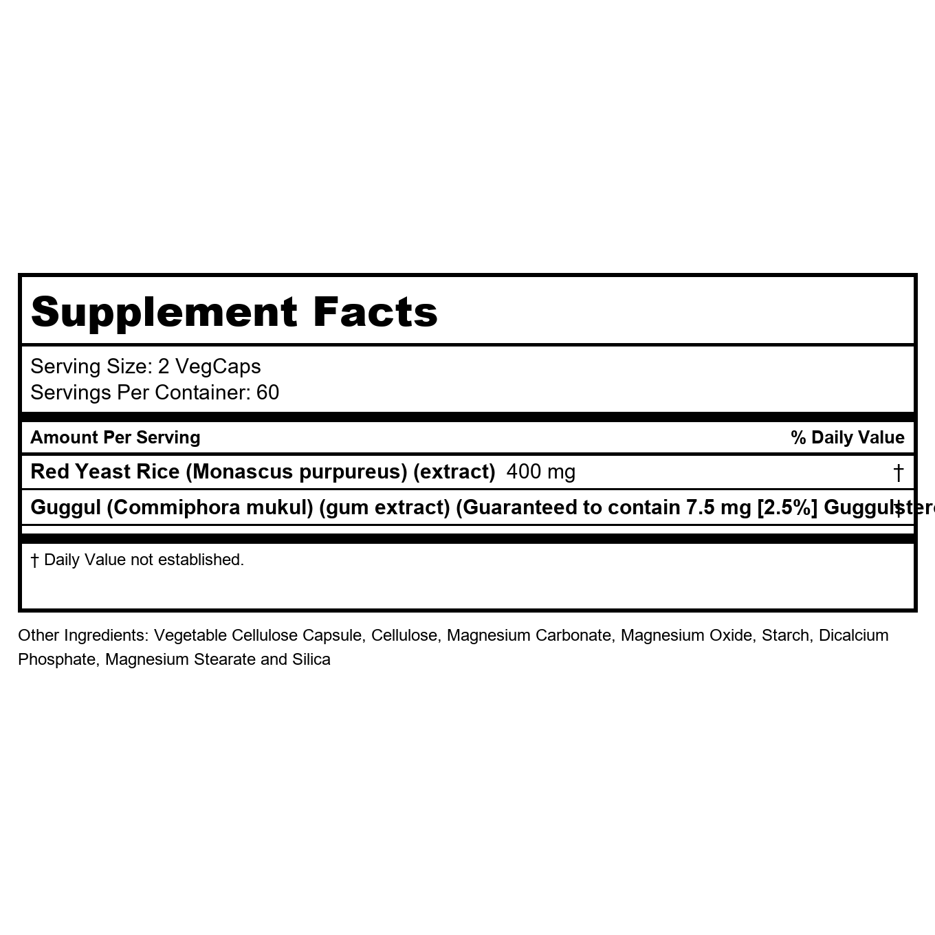 Solaray - Guggul & Red Yeast Rice, 120 capsules