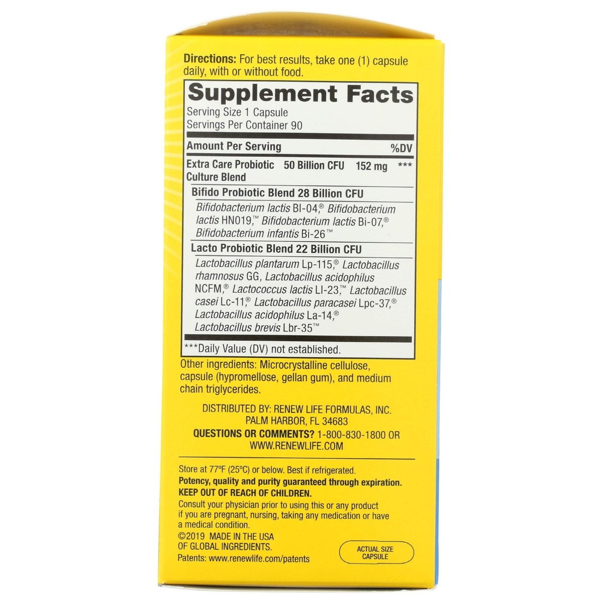RENEW LIFE Ultimate Flora Extra Care Probiotic 50 Billion, 90 CT