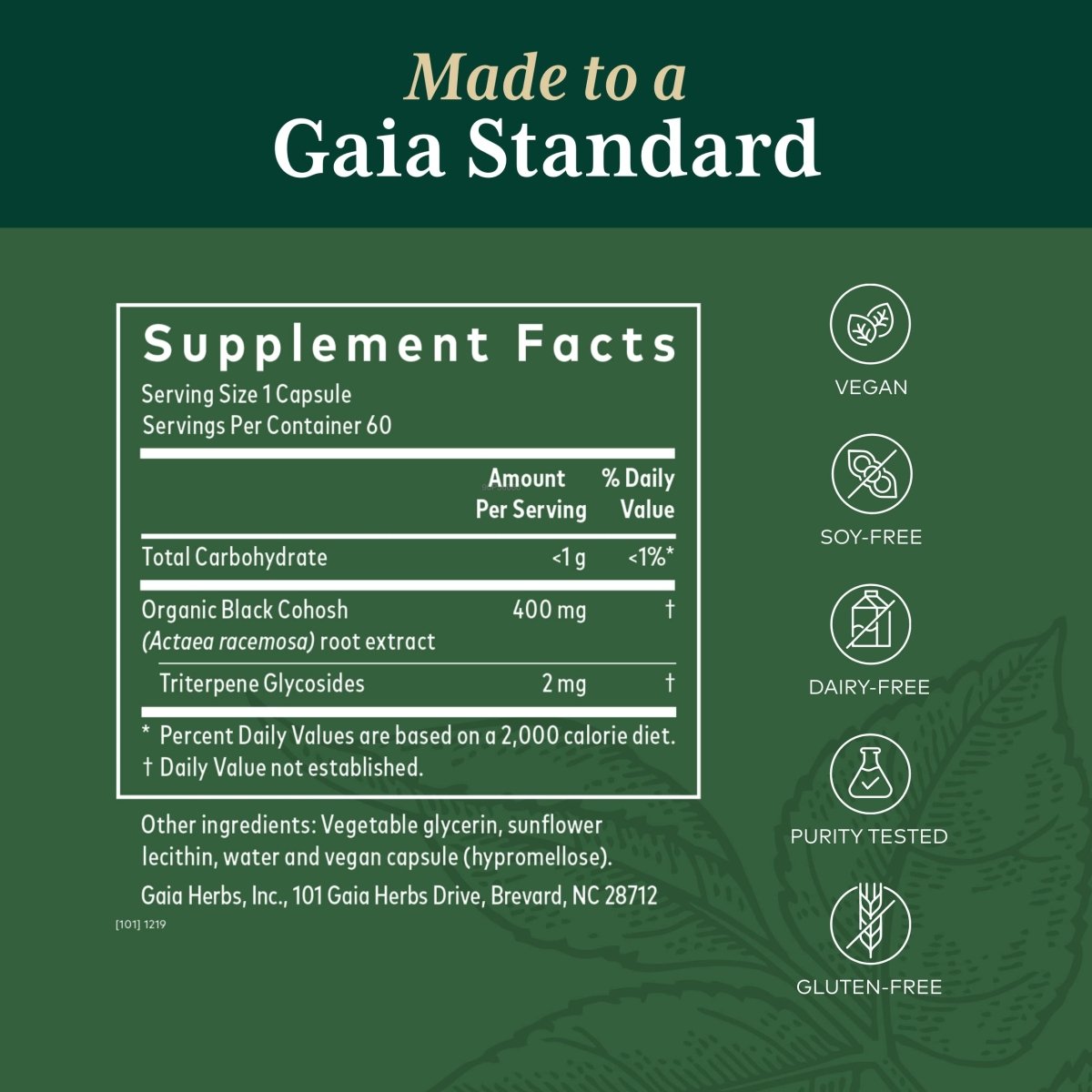 Gaia PRO Black Cohosh - Herbal Supplements for Menopause Support - Supports Hormone Balance for Women - with Organic Black Cohosh - 60 Vegan Liquid Phyto-Capsules (60 Servings)