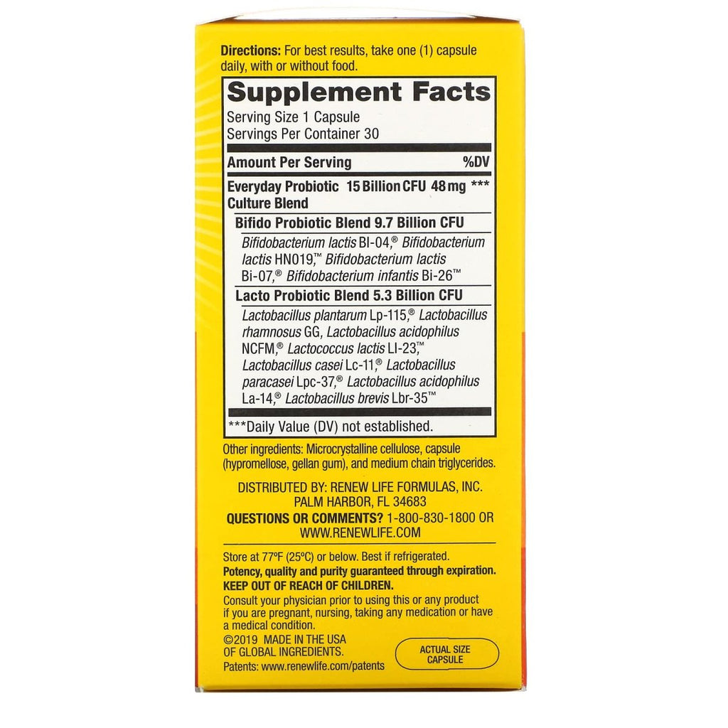 RENEW LIFE Ultimate Flora Everyday Probiotic 15 Billion, 30 CT