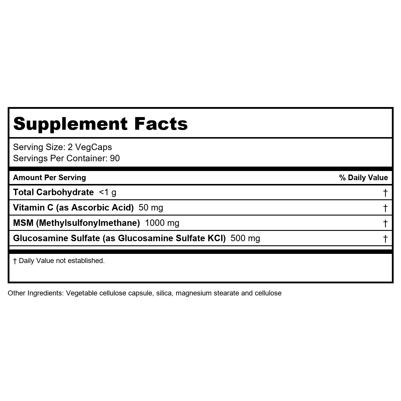 Solaray MSM and Glucosamine Capsules, 180 Count