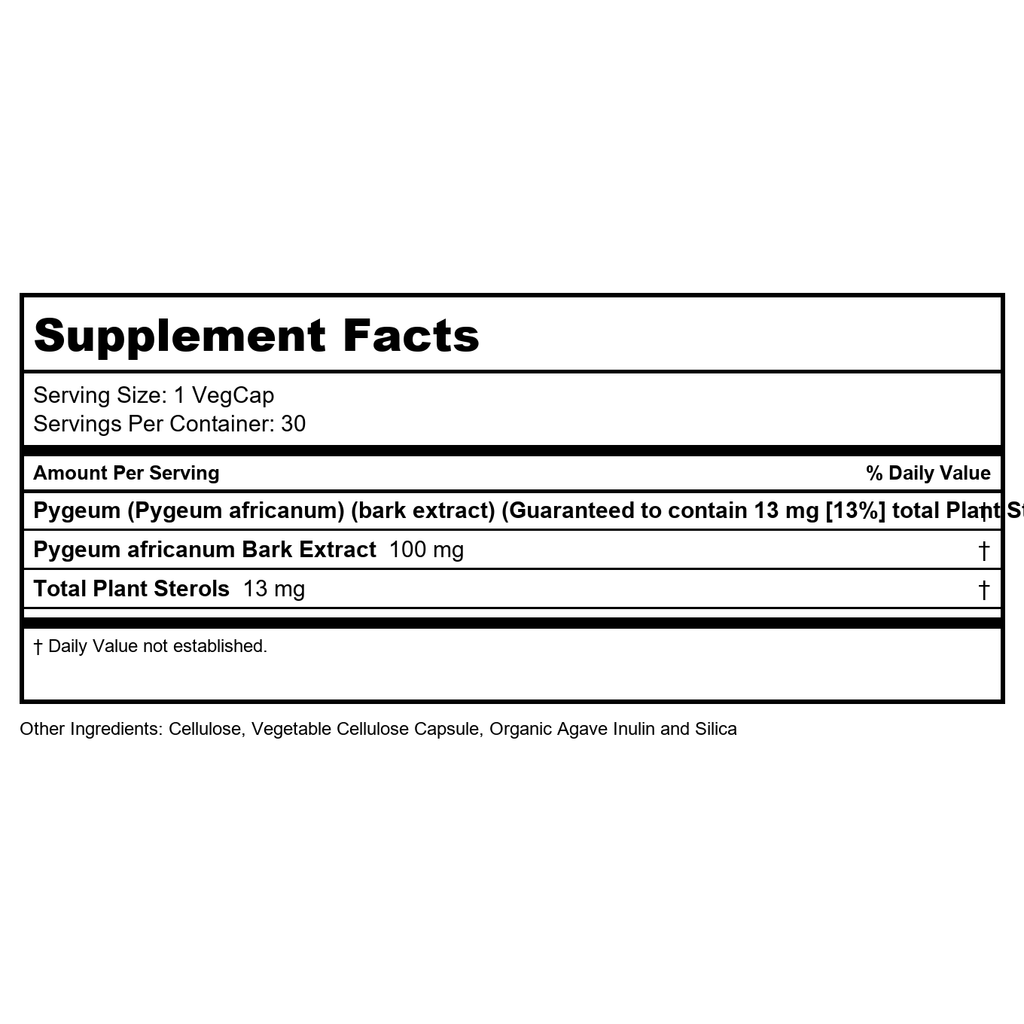 SOLARAY Pygeum Bark Extract, One Daily Pygeum 100mg, Pygeum Extract for Healthy Prostate Support, Guaranteed to Contain 13 mg Total Plant Sterols, Vegan, 60-Day Guarantee, 30 Servings, 30 VegCaps