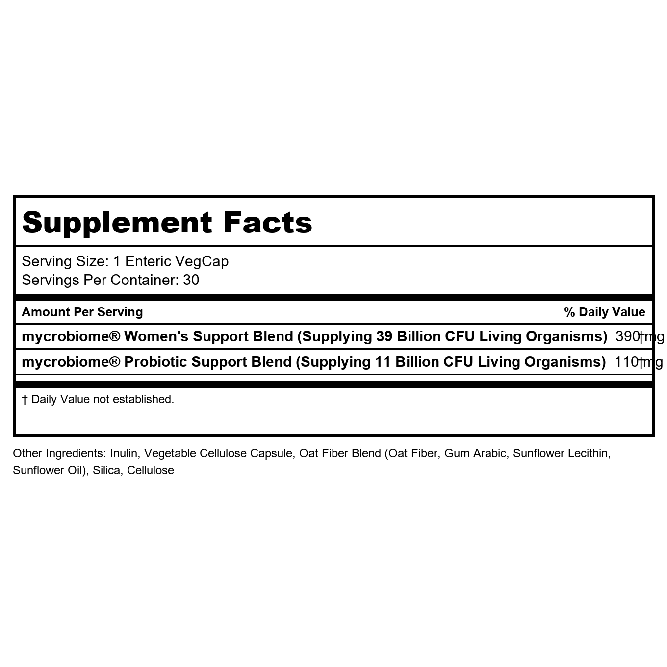 SOLARAY Mycrobiome Probiotic Women?s Formula, 24 Strains Plus Prebiotic Inulin, Specially Formulated for Women, Digestion, Mood & Urinary Tract Support, 50 Billion CFU, 30 Servings, 30 VegCaps