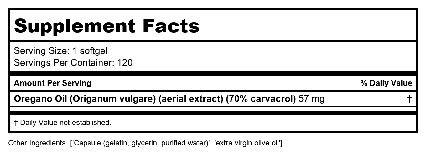 Oregano Oil 120 VegiCaps by BioGenesis Nutraceuticals