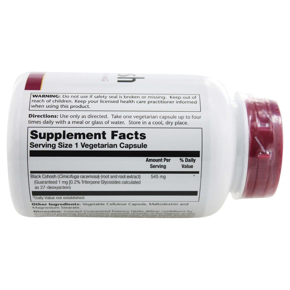 Solaray Black Cohosh Root and Root Extract -- 545 mg - 120 Vegetarian Capsules