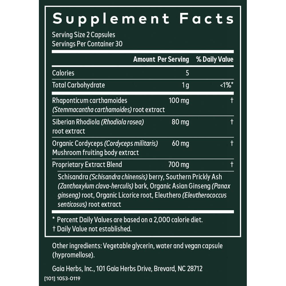 Gaia Herbs Jump Revive Start - Helps Sustain Healthy Energy and Stress Levels - with Cordyceps, Schisandra, Rhodiola, and Licorice - 60 Vegan Liquid Phyto-Capsules (30-Day Supply)