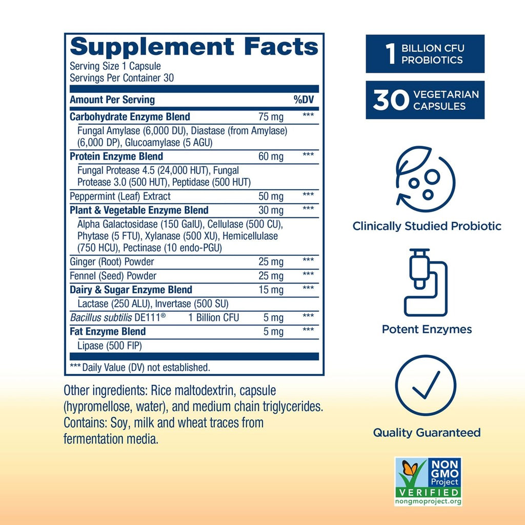 Renew Life Digestive Duo Probiotic + Enzymes 30 Vcaps