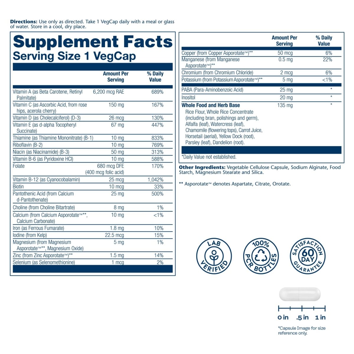 SOLARAY Once Daily High Energy Multivitamin 60 Vcaps