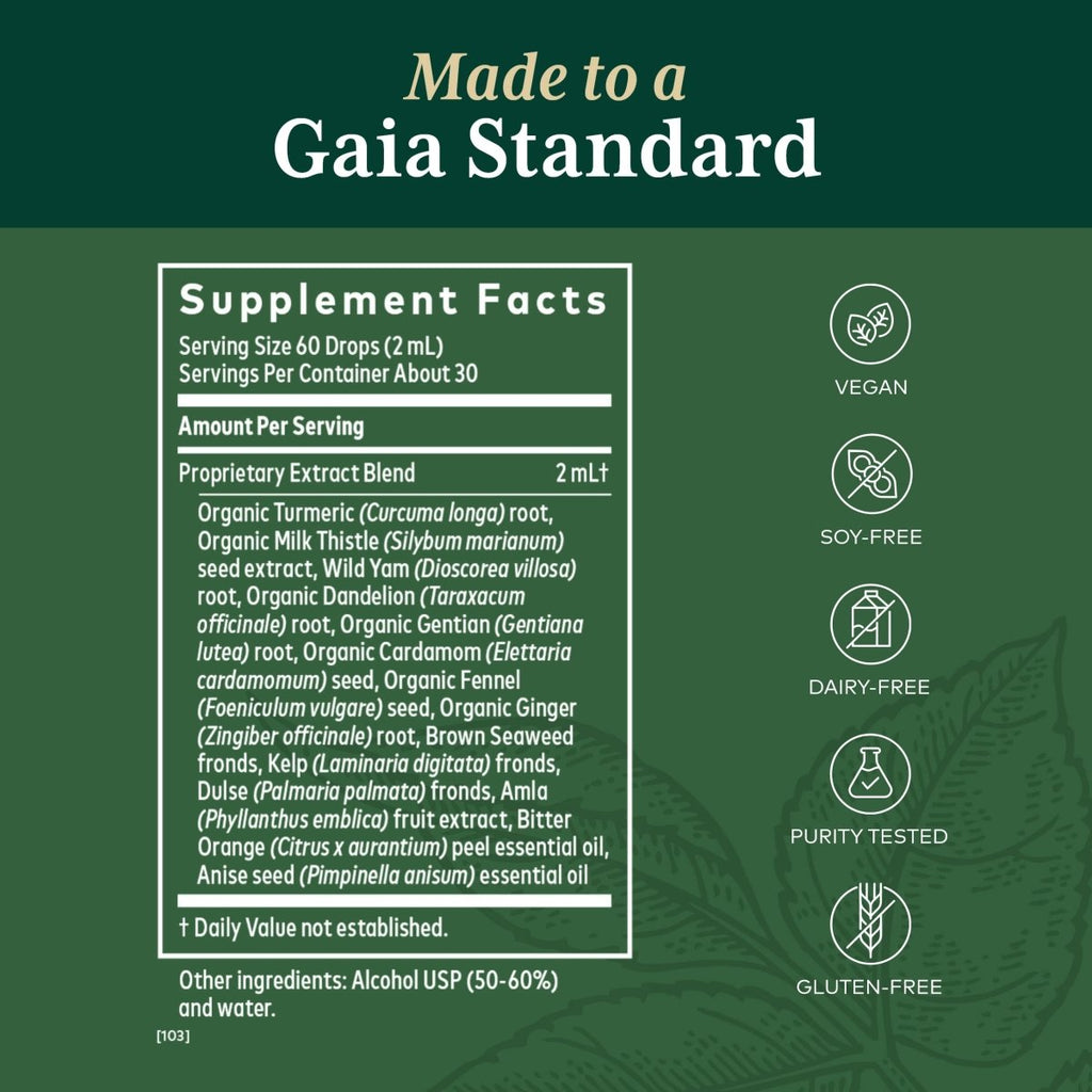 Gaia Pro Digestive Bitters with Turmeric 2oz