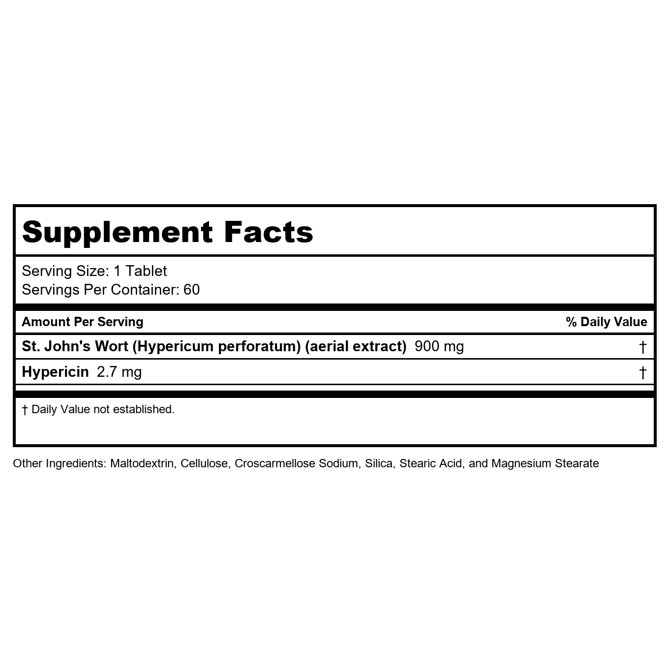 Solaray St. John's Wort Aerial Extract One Daily - 60 Tablets