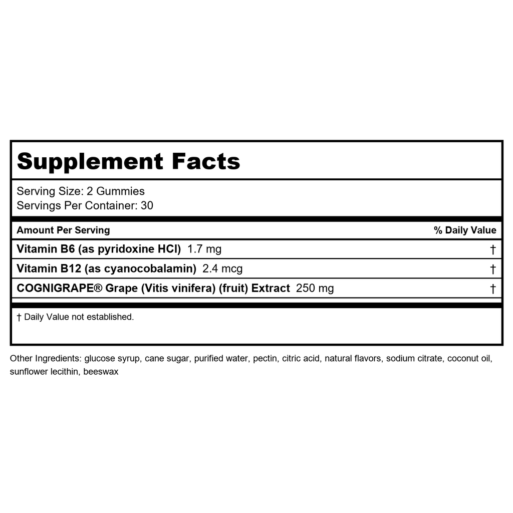 Nature's Way Brain Fuel, Supports Memory and Concentration*, Clinically Studied Cognigrape?, 60 Gummies, Grape Flavored