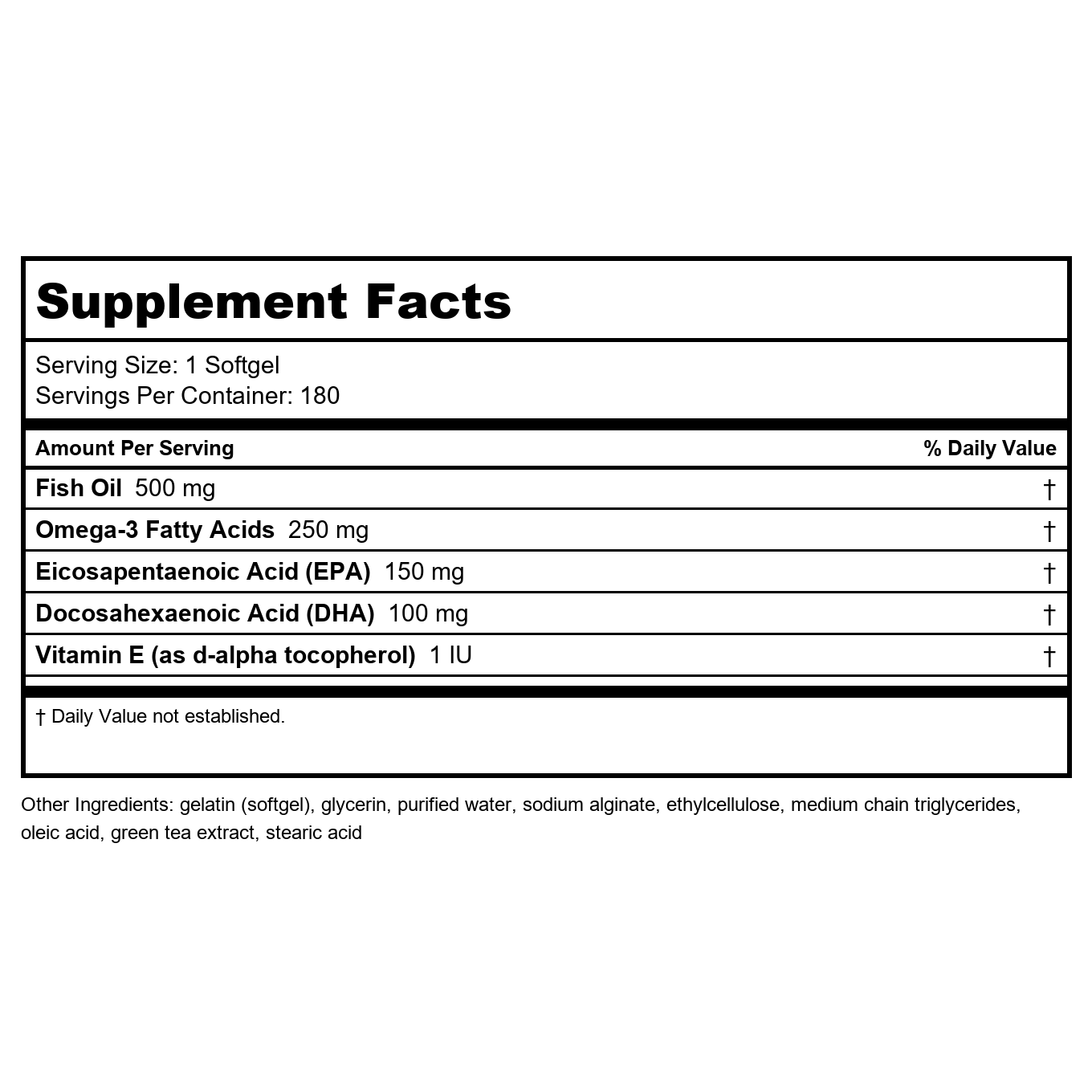 Nature's Way Fisol 50% EPA and DHA Enteric-Coated Fish Oil, No Fishy Burp-Back, 180 Softgels