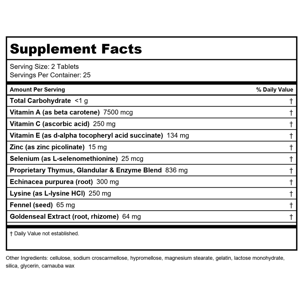 Nature's Way ThymuPlex Immune Formula, Multi-Glandular Complex with Antioxidants, Vitamin C & E, Selenium and Beta Carotene, 50 Tablets