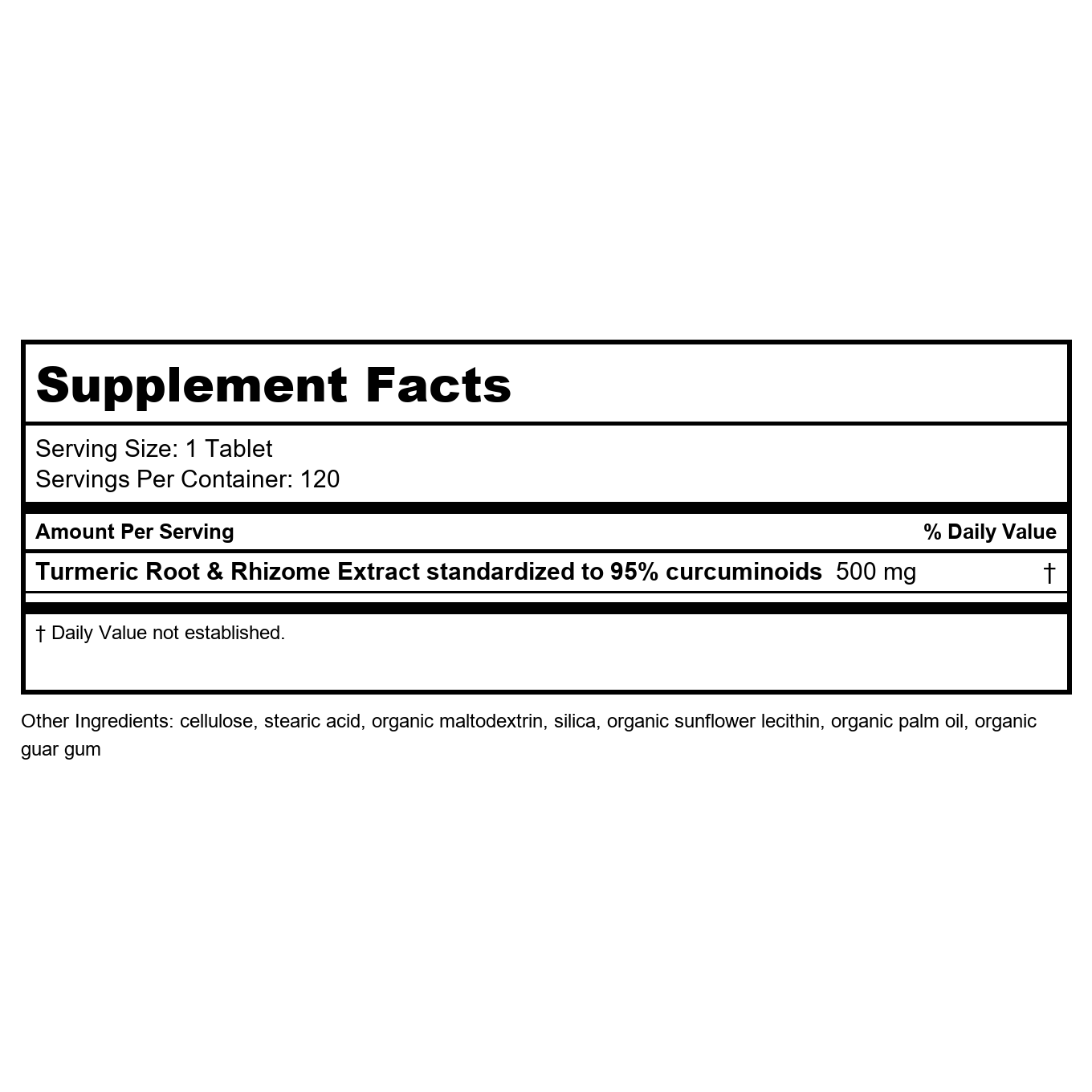 Nature's Way Turmeric Premium Extract Supports Joint Health* Non-GMO Project Verified 500mg per Serving 120 Tablets