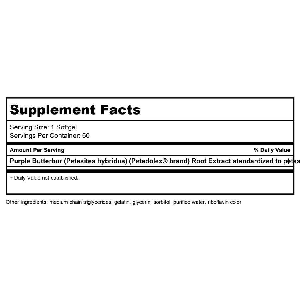Nature's Way Petadolex Pro-Active Blood Vessel Health with Butterbur, 50 mg per serving, 60 Softgels