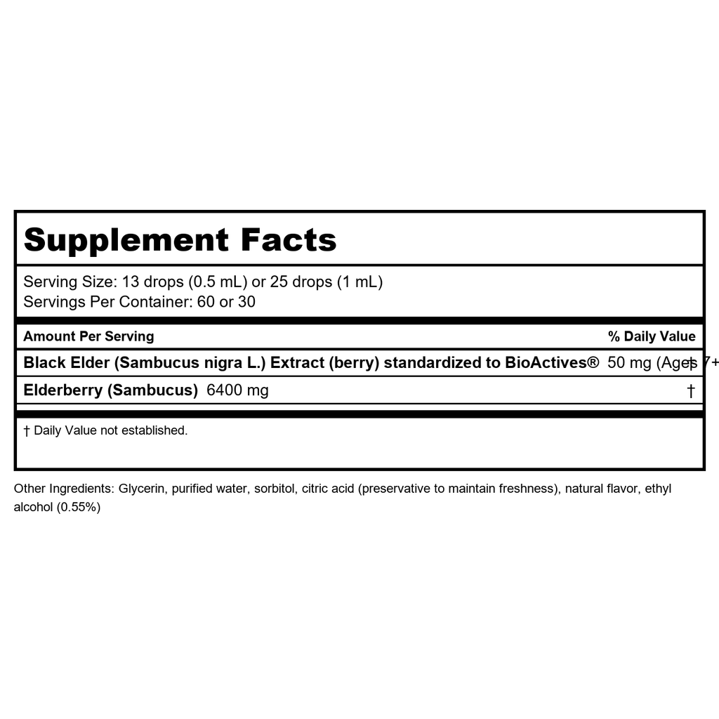 Nature's Way Sambucus Elderberry Drops with Ultra Strength Elderberry, Immune Support*, Made from 6400mg of Elderberries per 1 mL, 1 Fl. Oz.