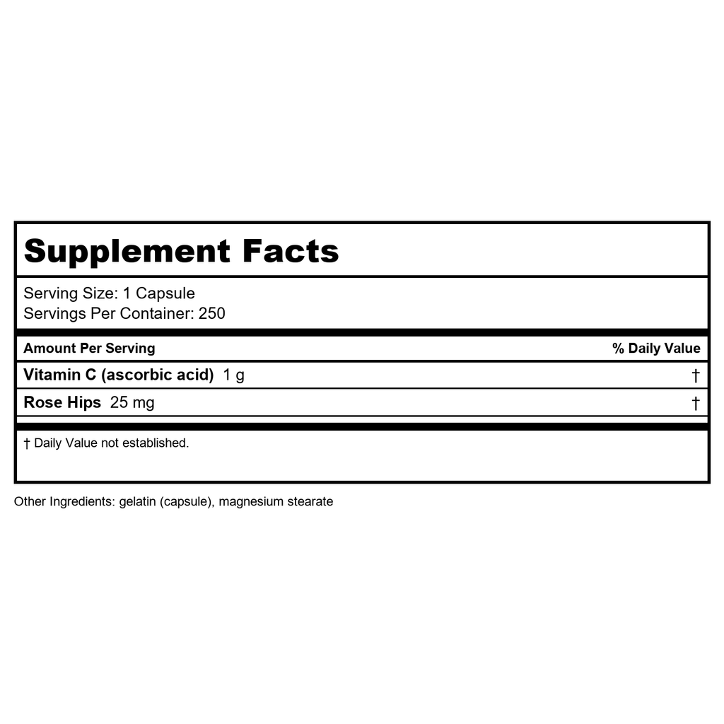 Nature's Way Vitamin C with Rose Hips - Powerful Immune Support and Antioxidant Protection - 1000 mg per Serving, 250 Capsules