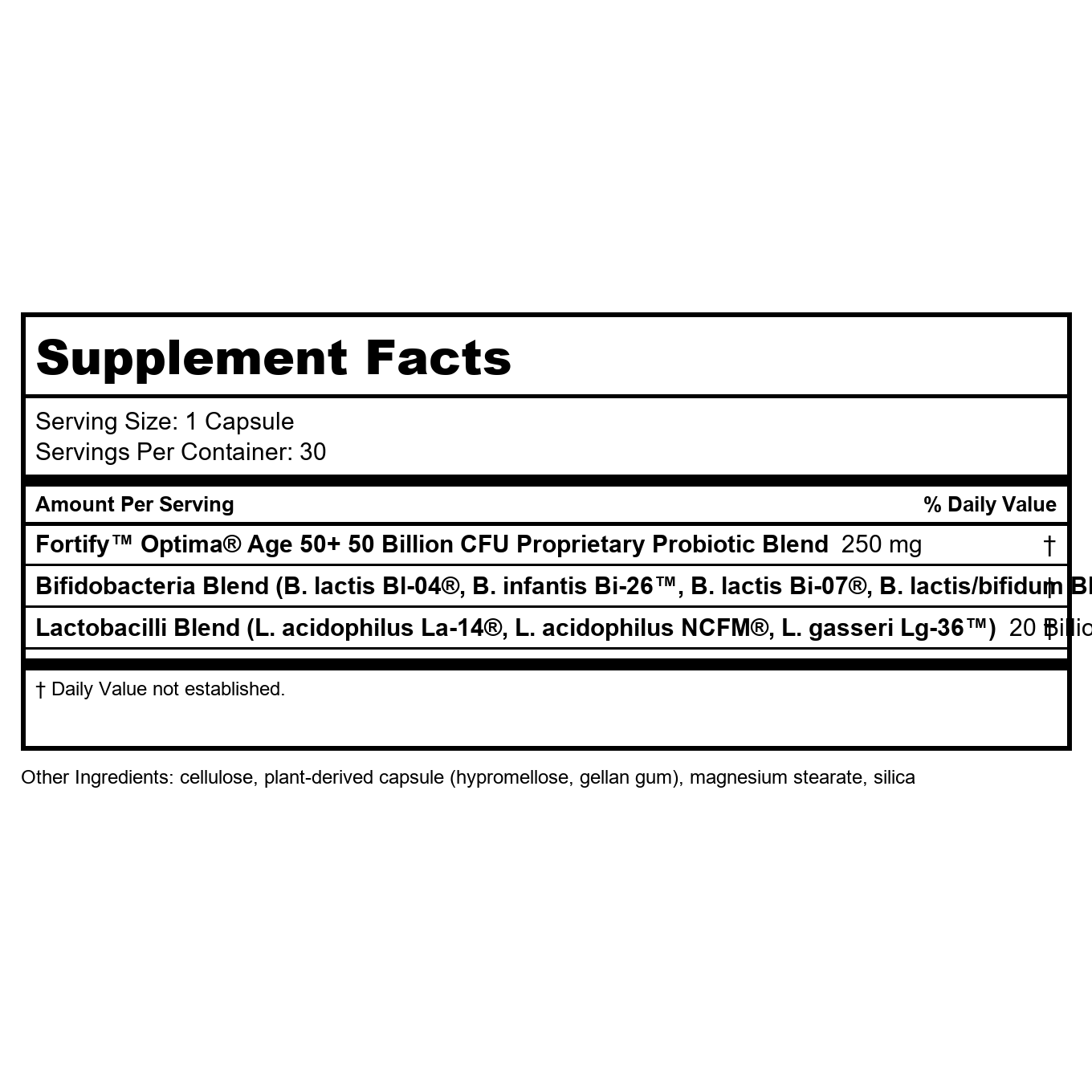 Nature's Way Fortify Optima Adult 50+ Daily Probiotic - 30 Capsules