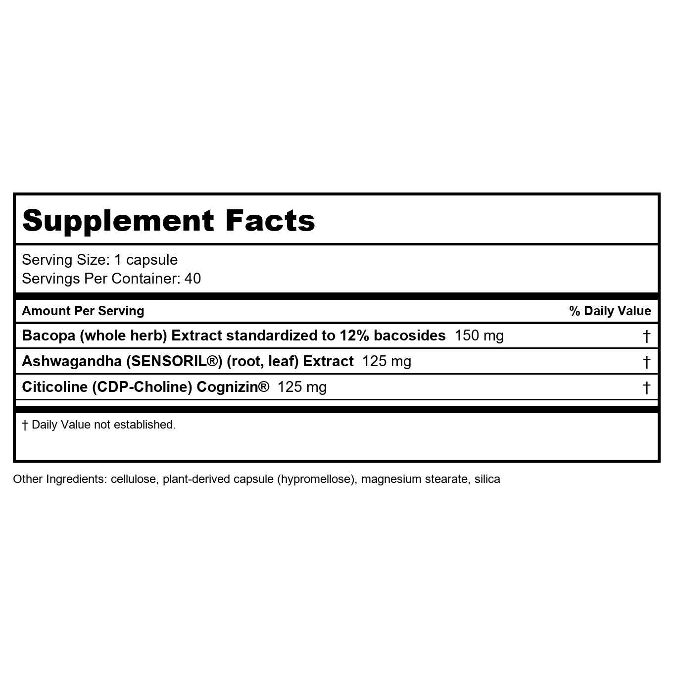 Nature's Way Clear Thinking Cognitive Performance*, Ashwagandha, Reduces Stress and Supports Cognitive Performance*, 40 Capsules