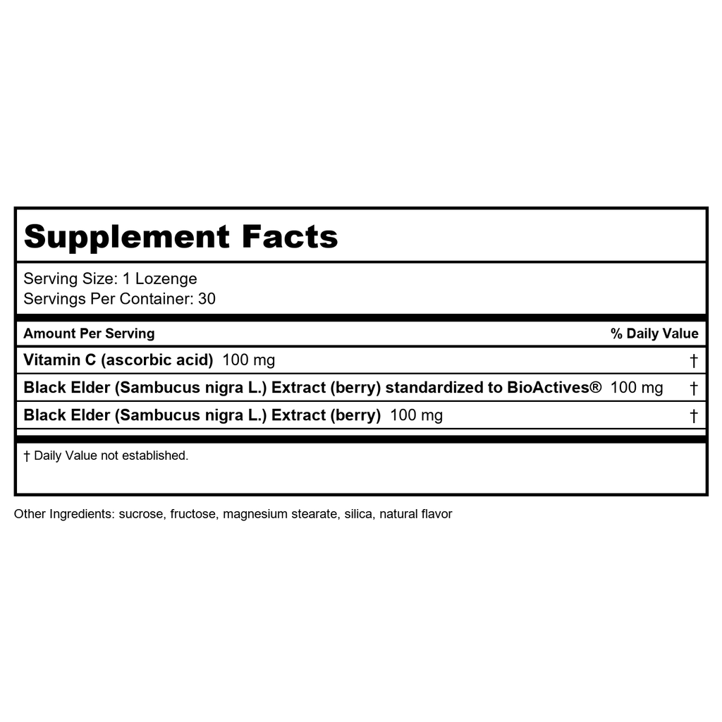 Nature's Way Original Sambucus Elderberry Lozenges with Vitamin C, Gluten Free, Vegan, 30 Count (Packaging May Vary)