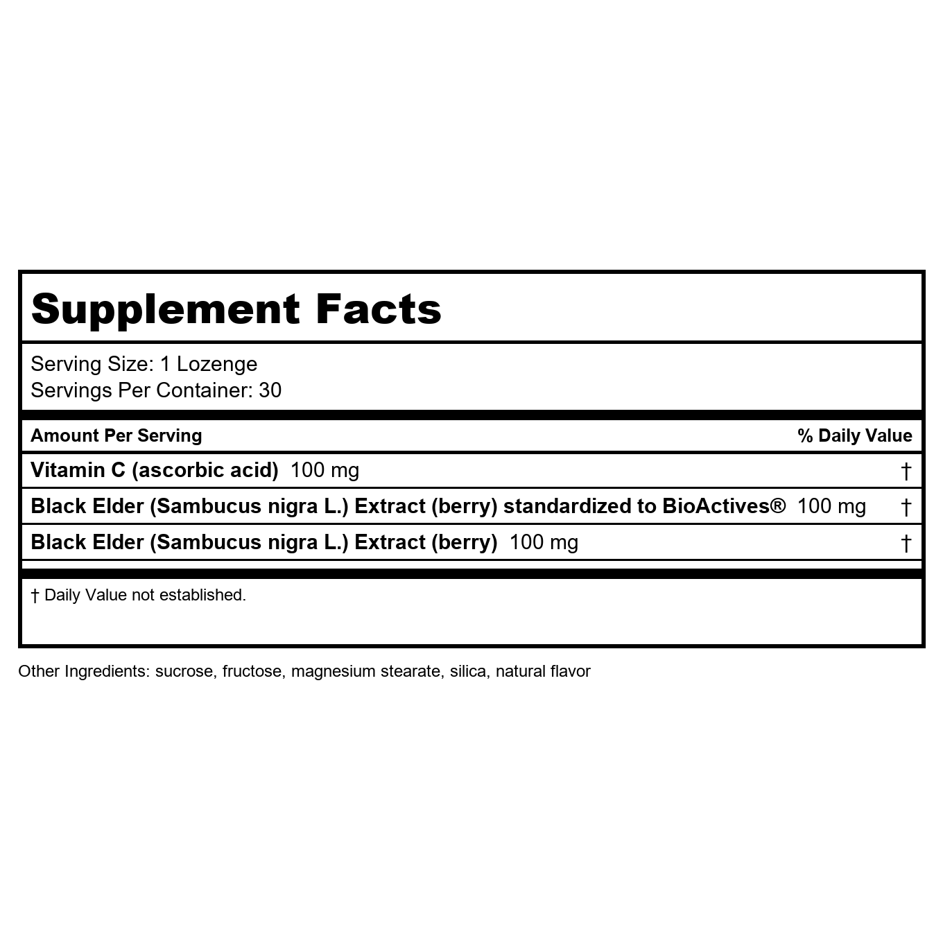 Nature's Way Original Sambucus Elderberry Lozenges with Vitamin C, Gluten Free, Vegan, 30 Count (Packaging May Vary)