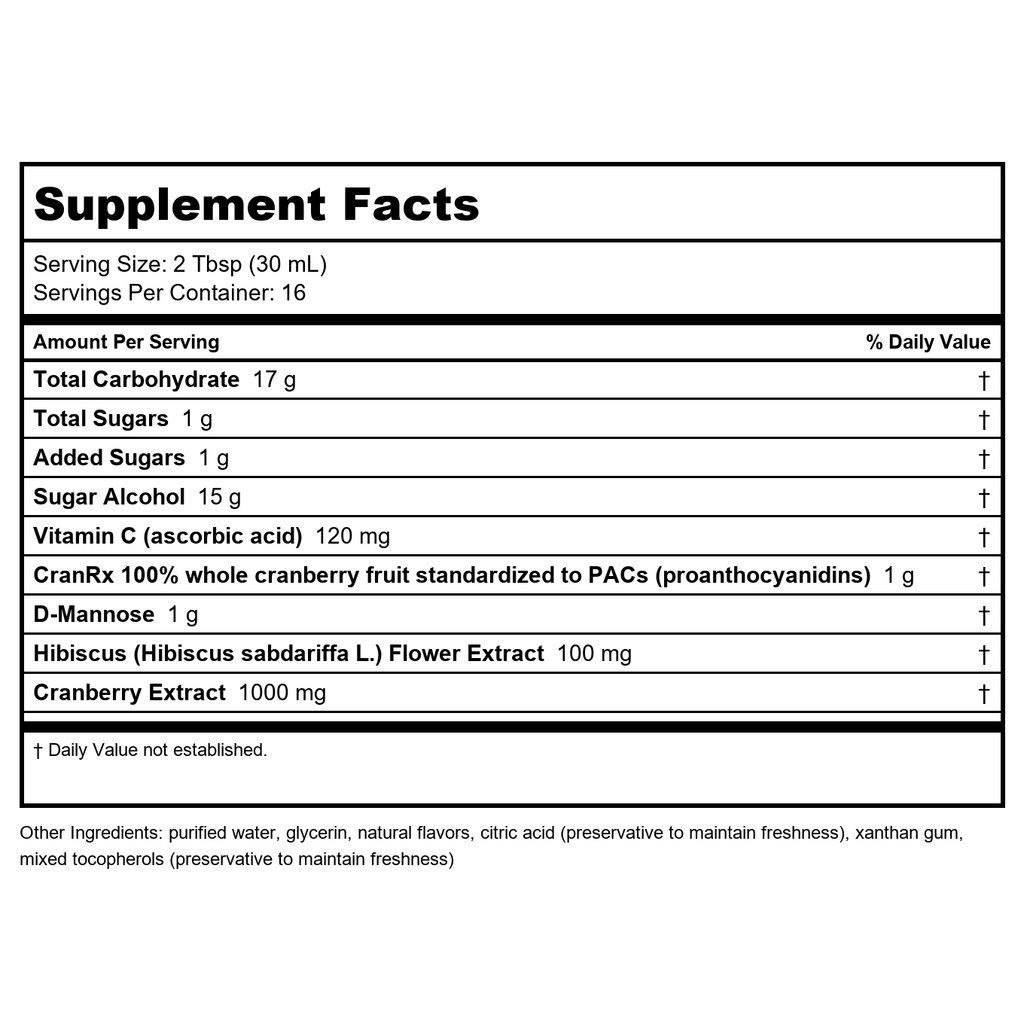 Nature's Way CranRx Extra Strength Cranberry 1,000 mg, D-Mannose + Vit C + Hibiscus, 16 fl. oz.