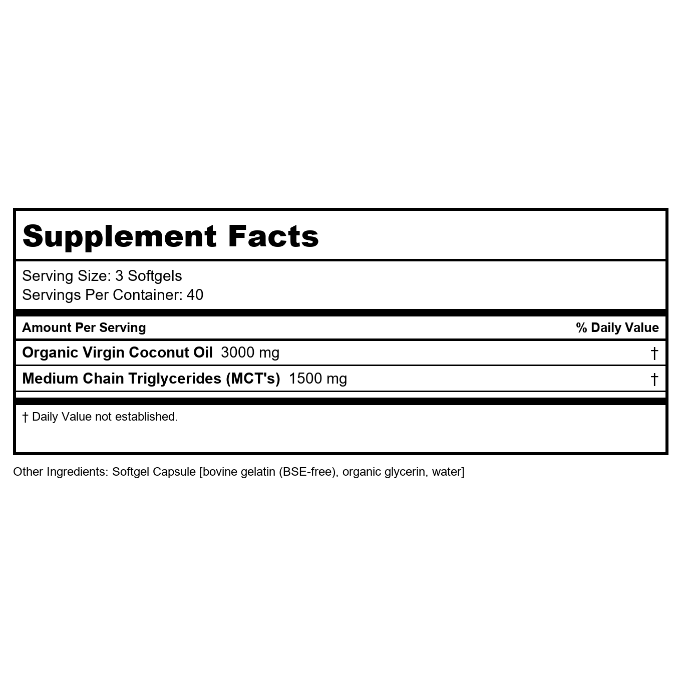 LaSante Virgin Coconut Oil 120 GelCaps 1000 MG