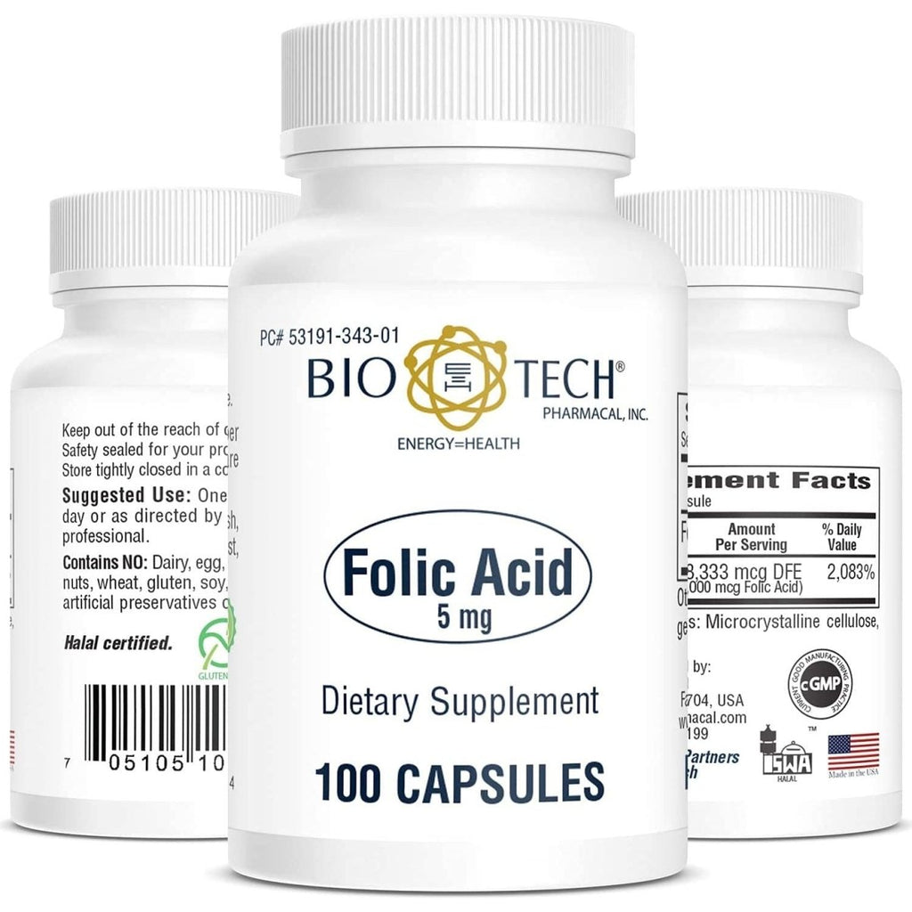 Biotech Folic Acid 5mg 100 cap