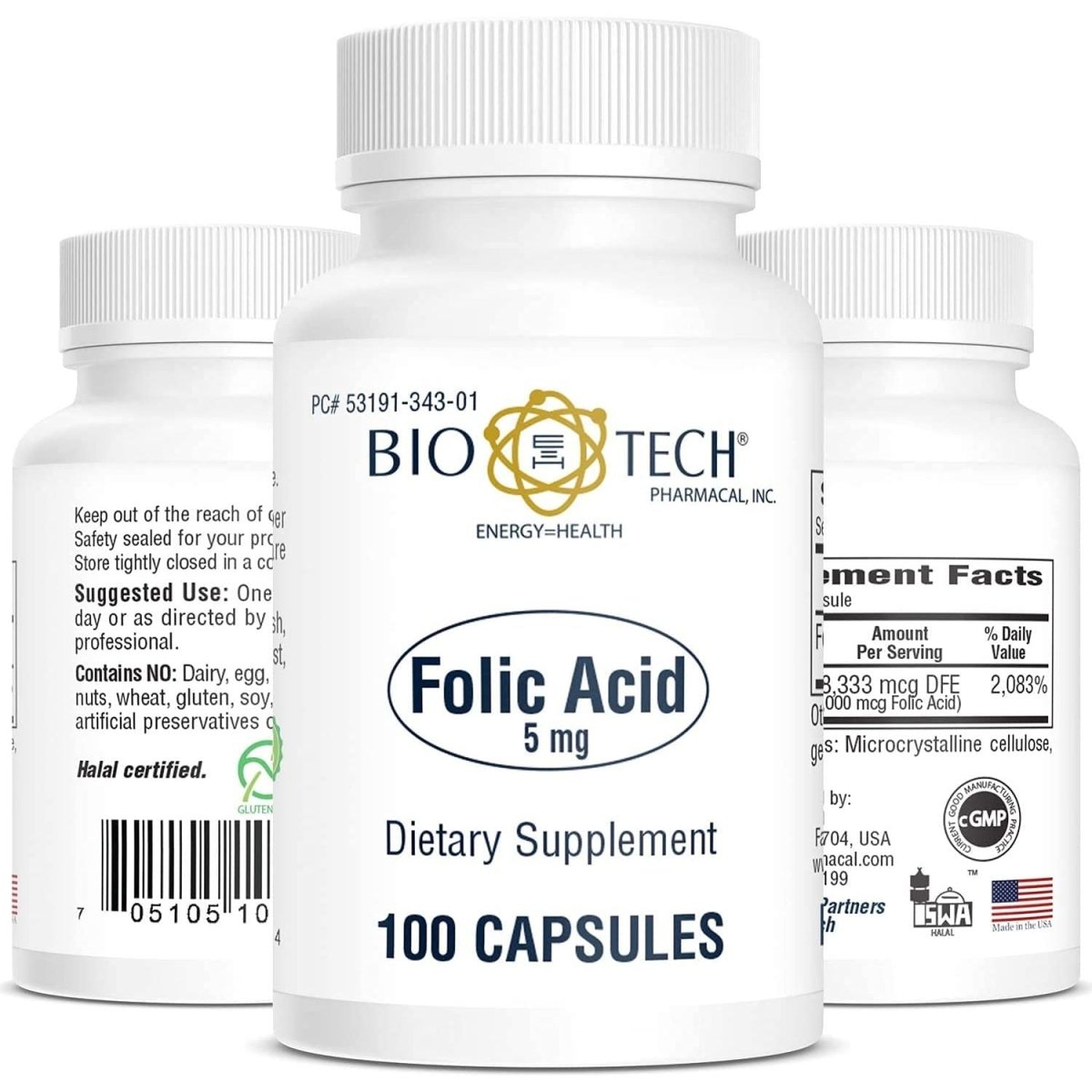 Biotech Folic Acid 5mg 100 cap