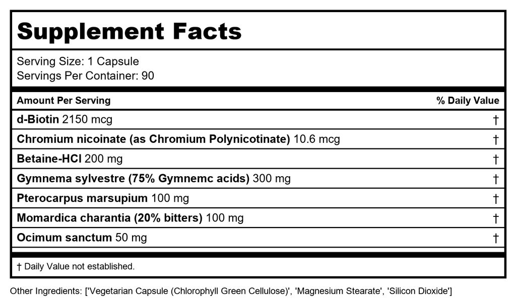 Ayush Herbs BioGymnema 90 Capsules