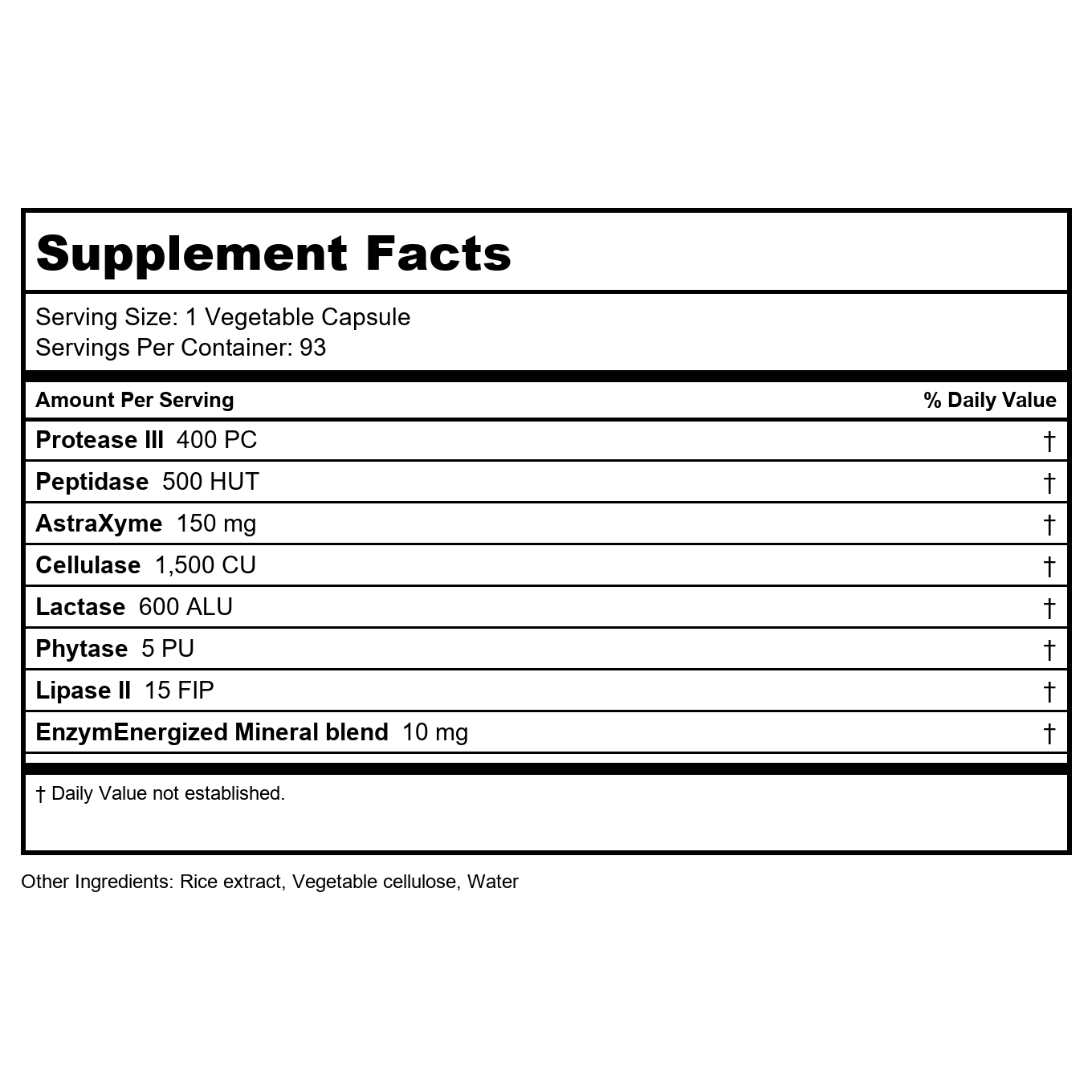 US Enzymes Digestxym+ 93 Vcaps