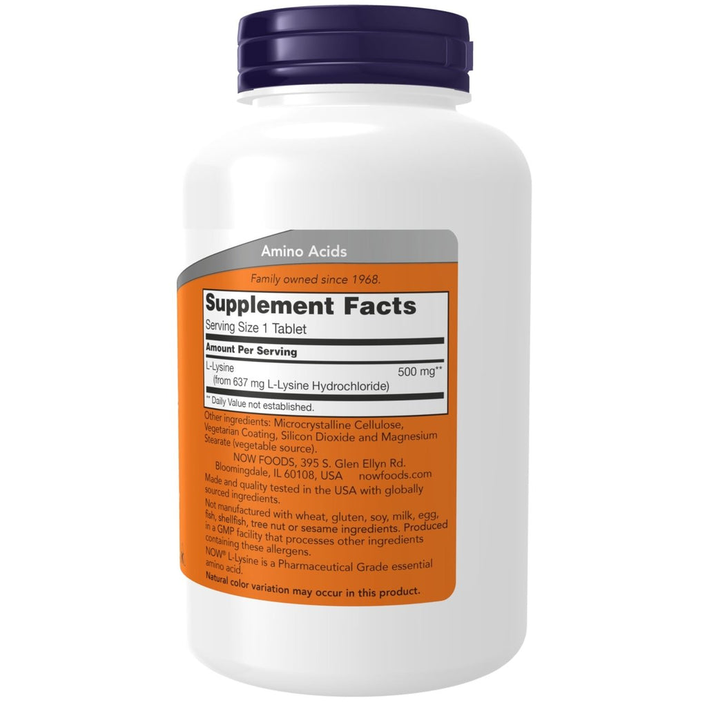 Now Foods L-Lysine 500mg 250 Tablets - 0102