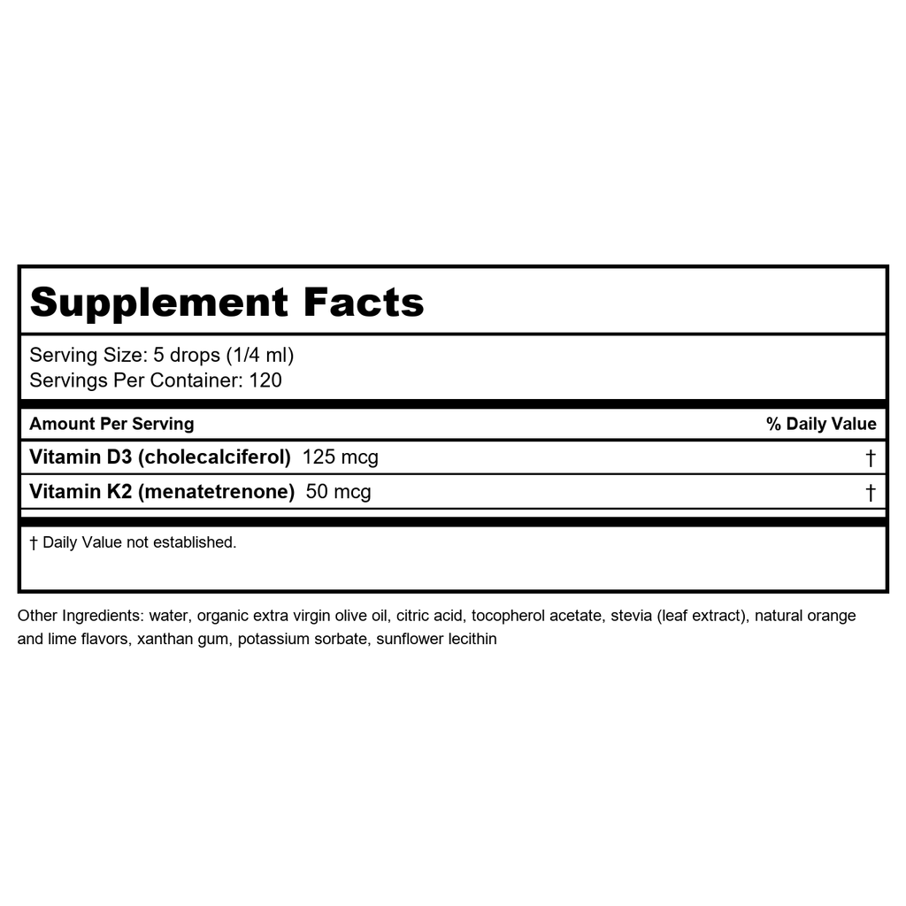 Nutra BioGenesis Vitamin D3-K2 Emulsion 1 oz