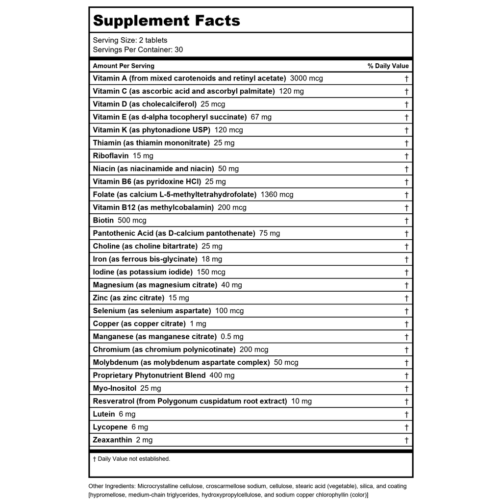 Metagenics Phytomulti with Iron 60 Tablets