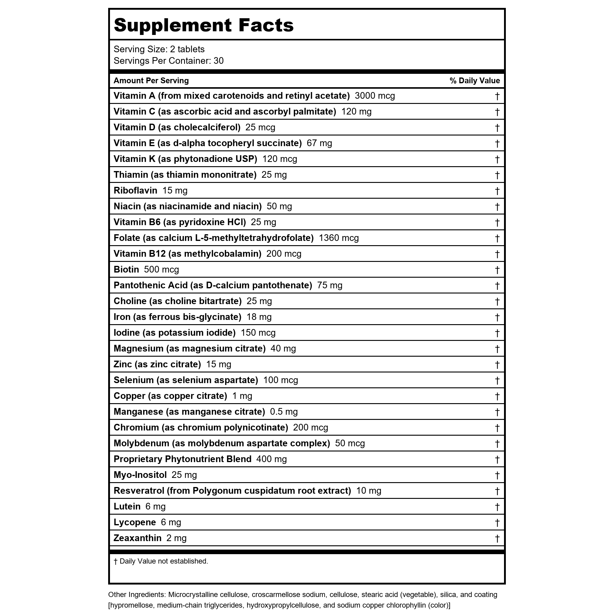 Metagenics Phytomulti with Iron 60 Tablets