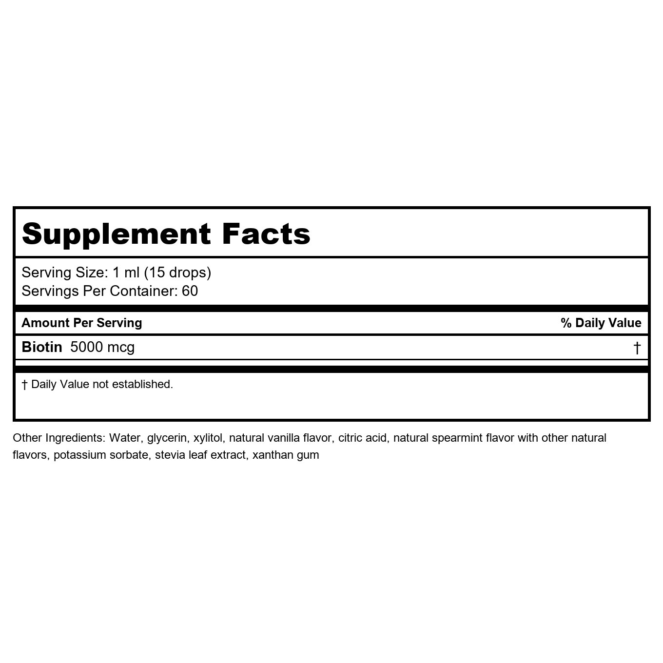 Nutra BioGenesis Biotin 5000 2 oz   PN 50862
