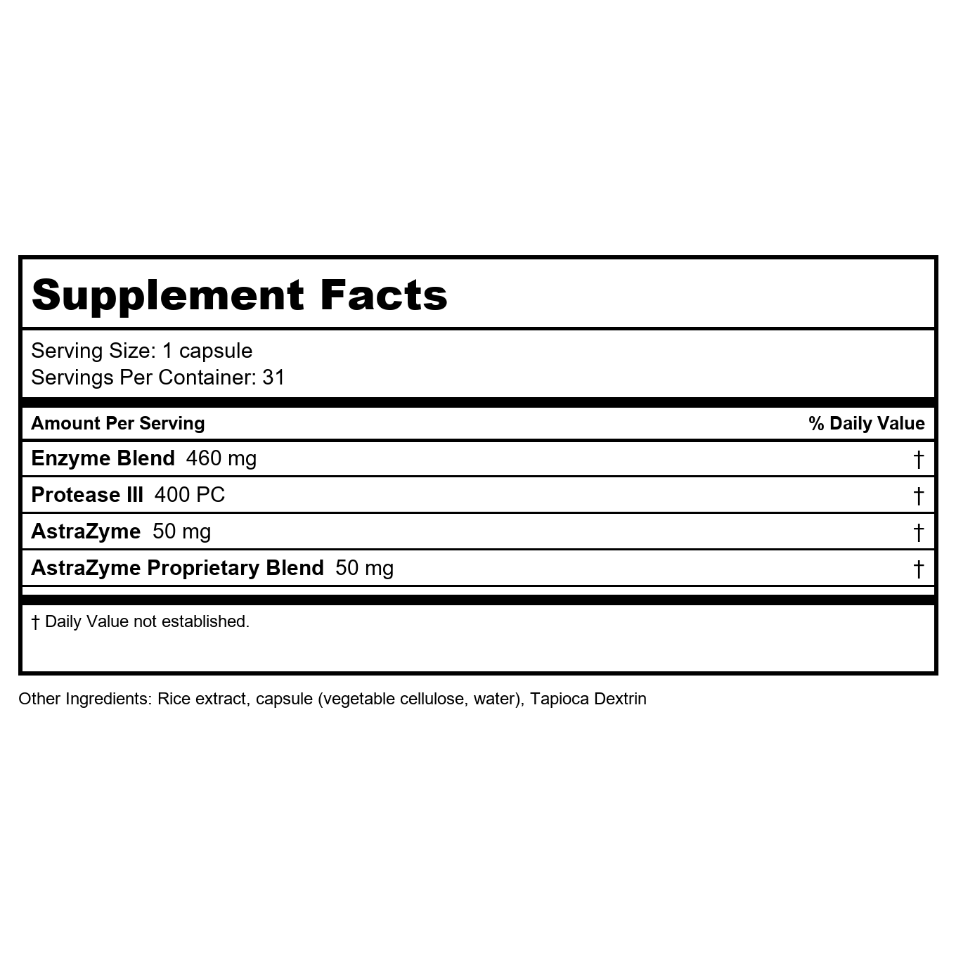 US Enzymes Glutaxym 31 Capsules