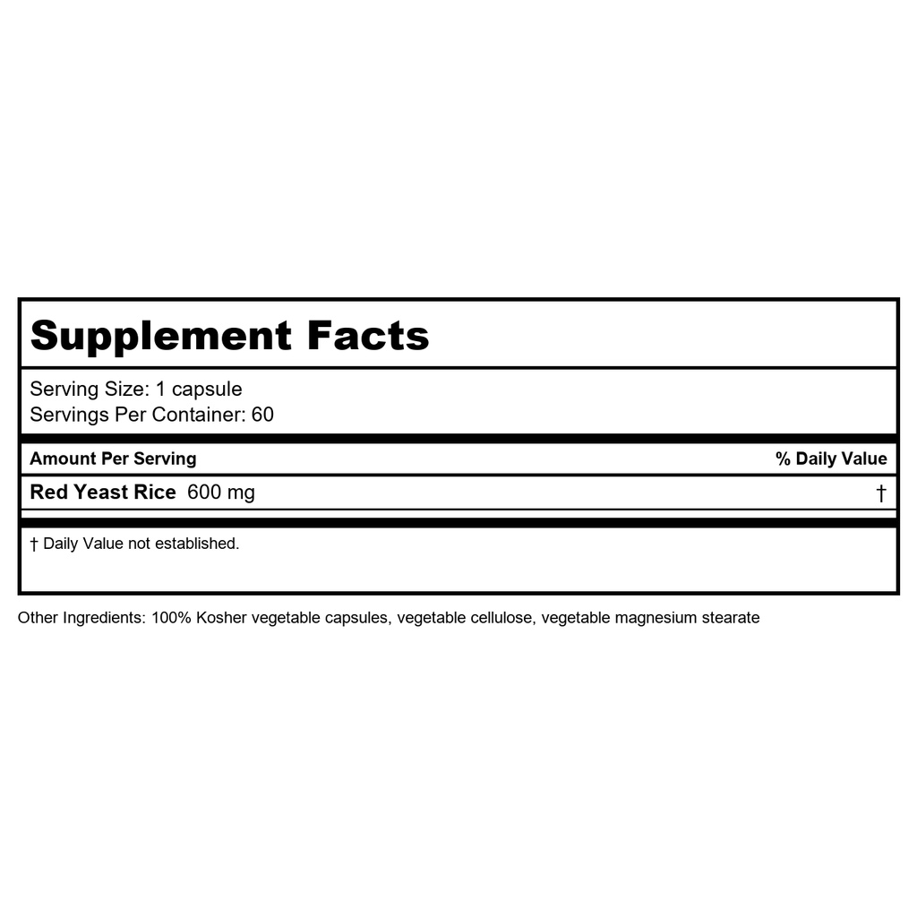 Lasante Red Yeast Rice 600mg 60 Vcaps