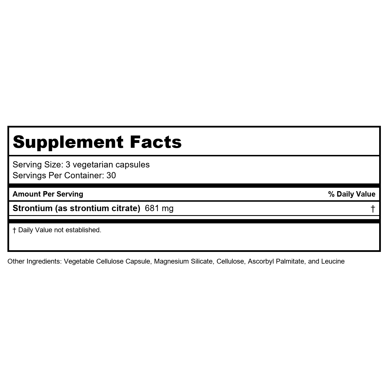 Vital Nutrients Strontium Citrate 227 mg 90 Vcaps