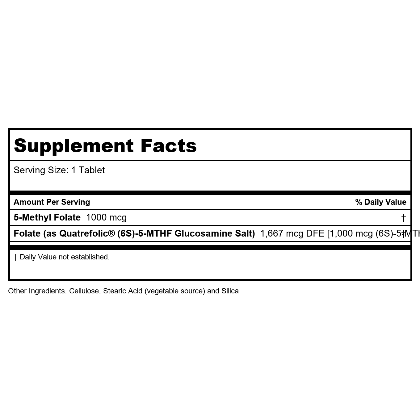 Protocol for Life Balance 5-Methyl Folate 1,000 Mcg 90 Tablets - P0491