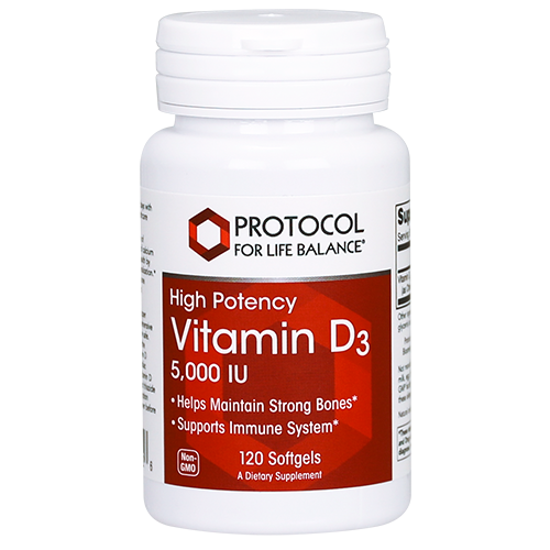 Protocol For Life Balance Vitamin D3 5,000 IU 120 Softgels - P0372