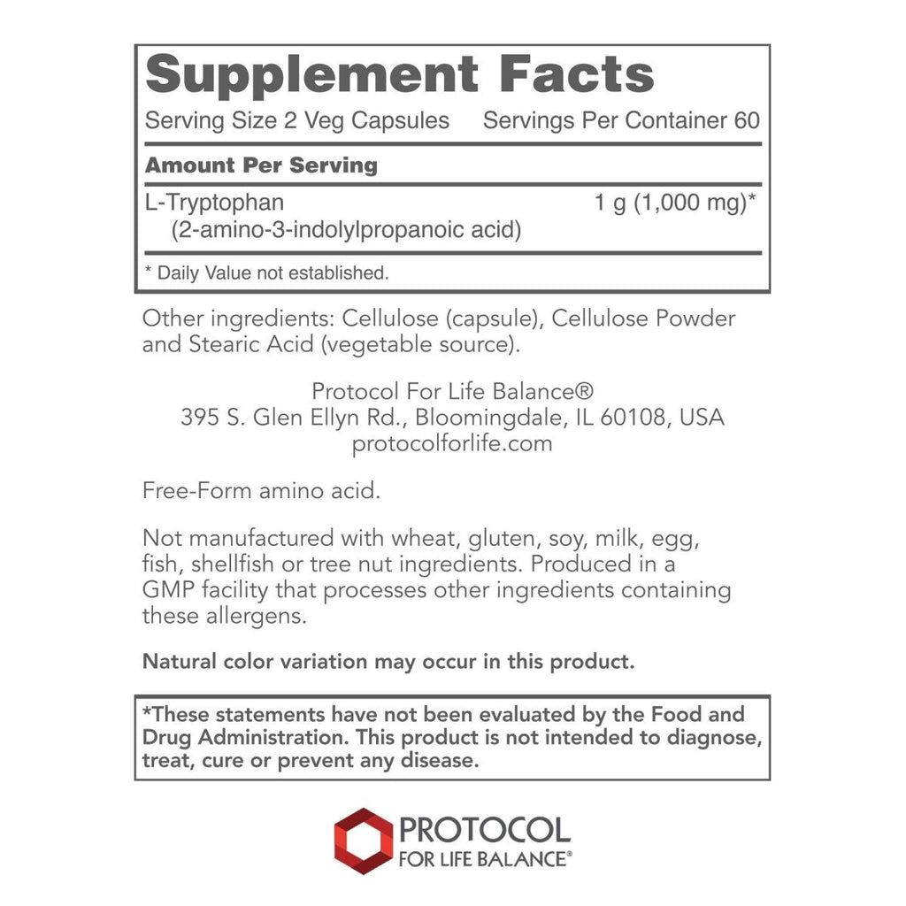 Protocol For Life Balance L-TryptoPhan 500 Mg 120 Vcaps - P0167