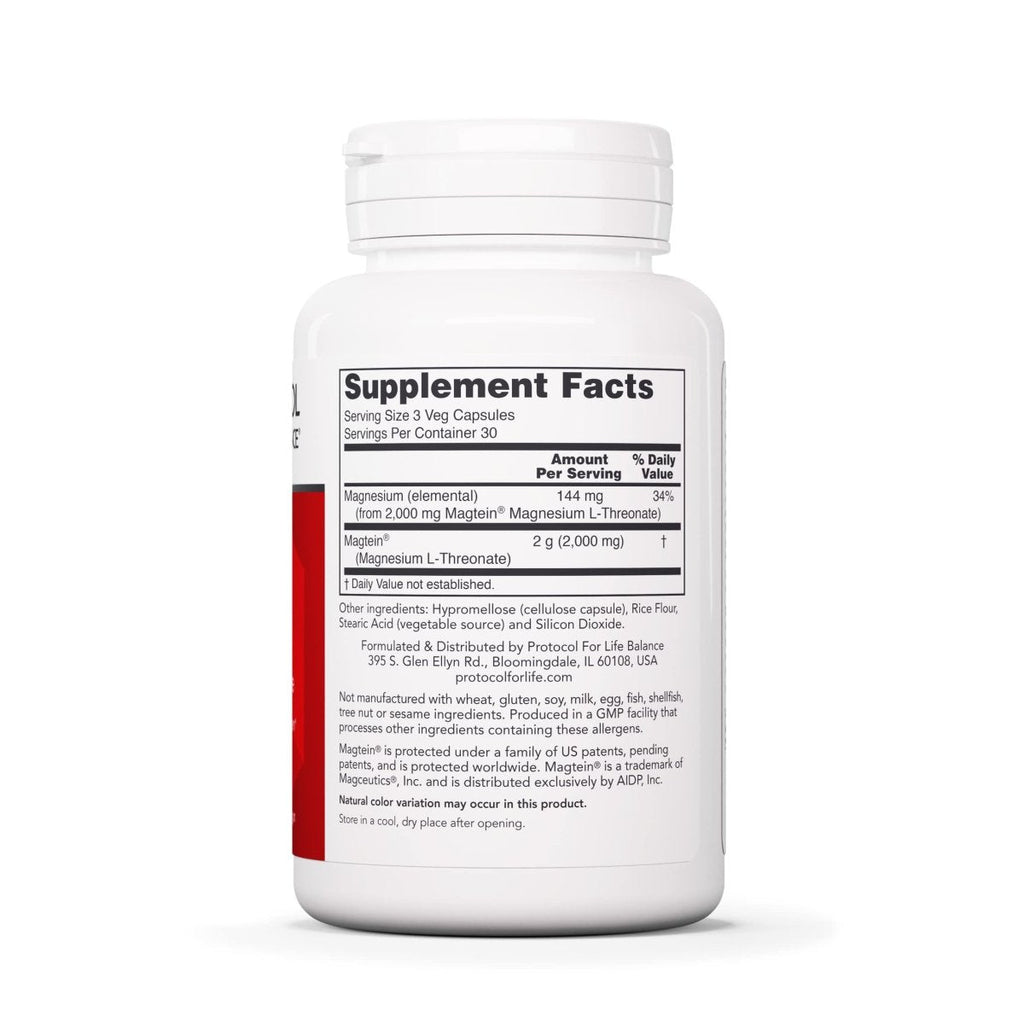 Protocol For Life Balance Magtein Magnesium L-Threonate (Formerly Protosorb Magnesium) 90 Vcaps - P2390