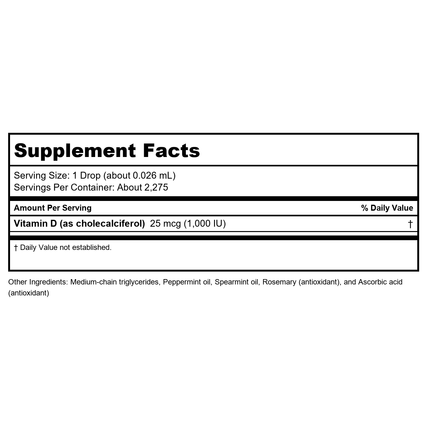 Metagenics Bariatric Advantage Liquid Vitamin D3 2oz - Can be sold as 755571933775