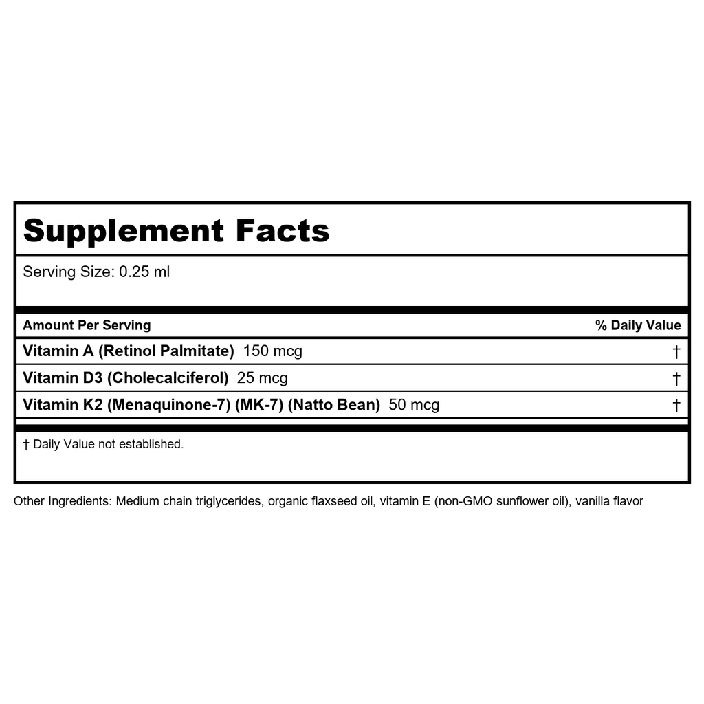 Bioclinic Naturals Vitamin K2, D3 & A 1oz