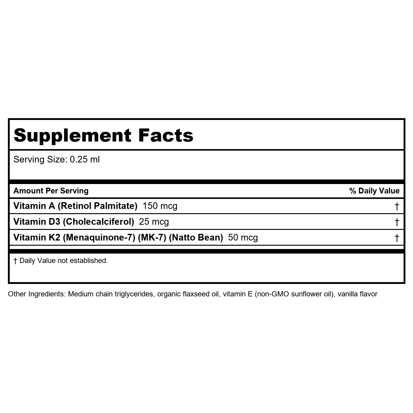 Bioclinic Naturals Vitamin K2, D3 & A 1oz