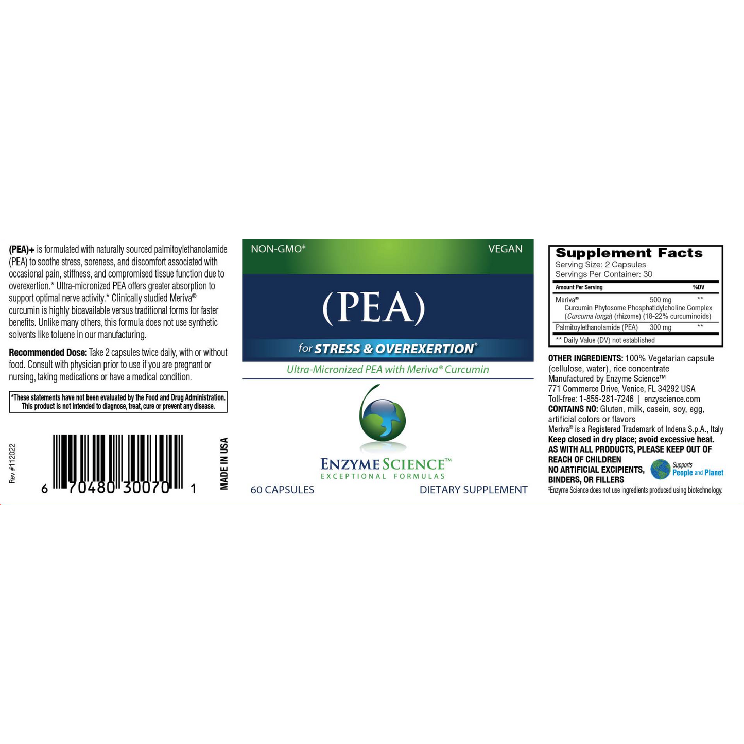 Enzyme Science (PEA)+ 120 Capsules