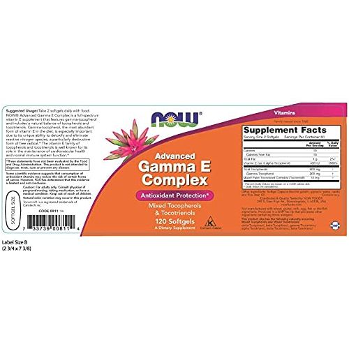 Now Foods Advanced Gamma E Complex 120 Softgels - 0811