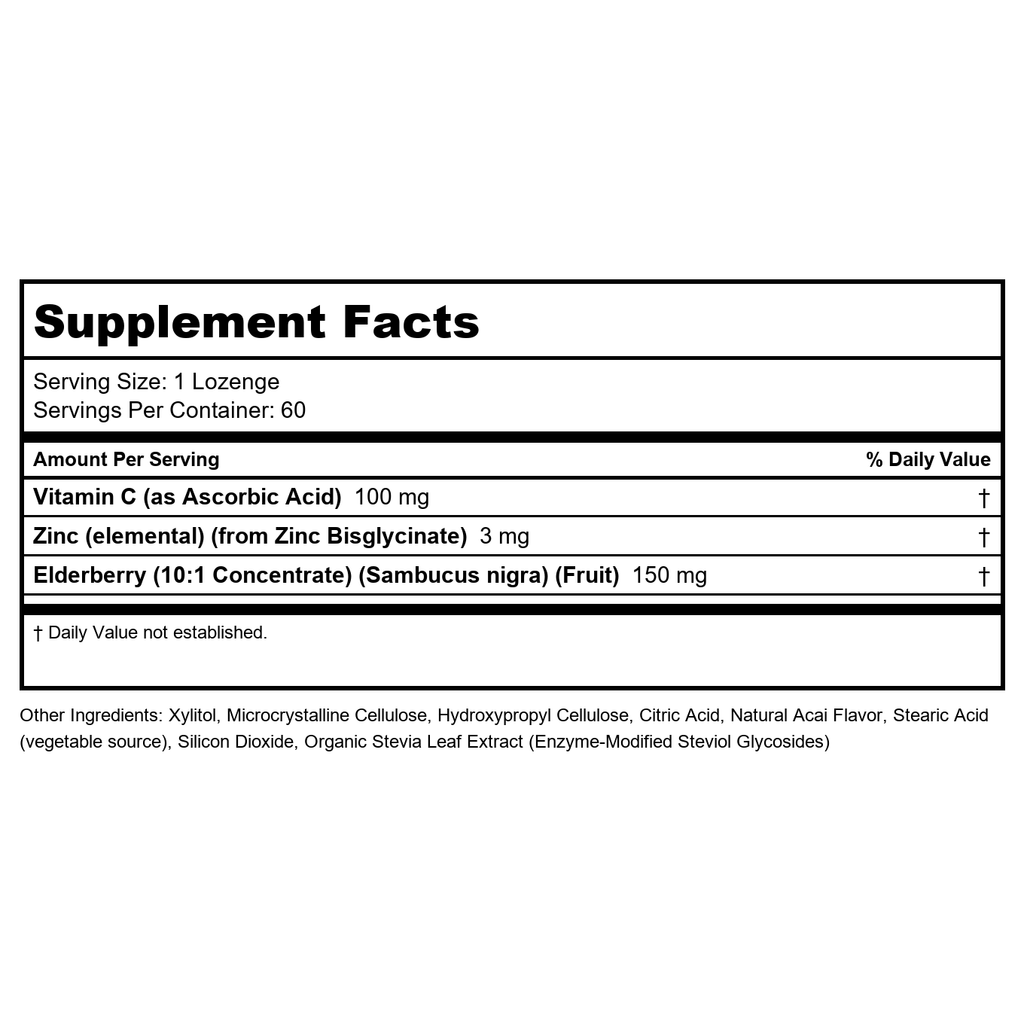 Now Foods Sambucus Zinc-C 60 Lozenges - 3384